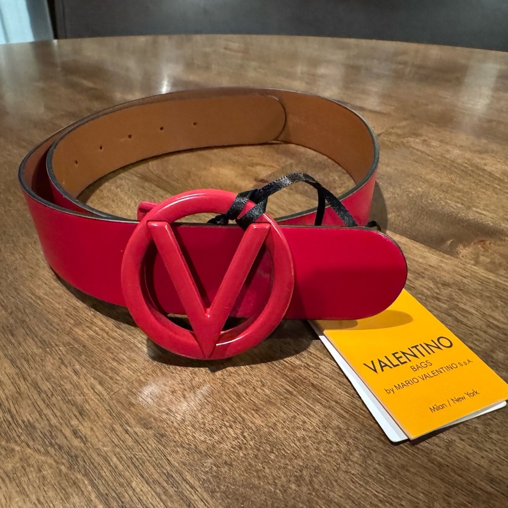 Valentino Bold Red Leather Belt
